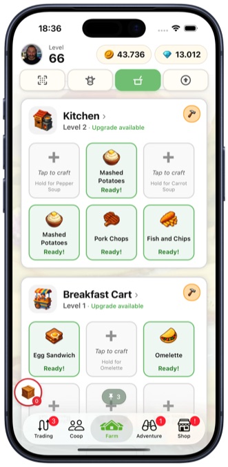 Crafting: Turn harvests into flour, preserves, rope and hundreds of other goods.